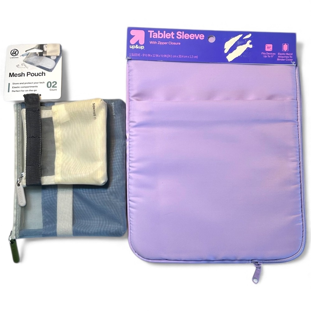U Brands‎ Micro Mesh Tech Pouch and Up & Up Tablet Sleeve Bundle